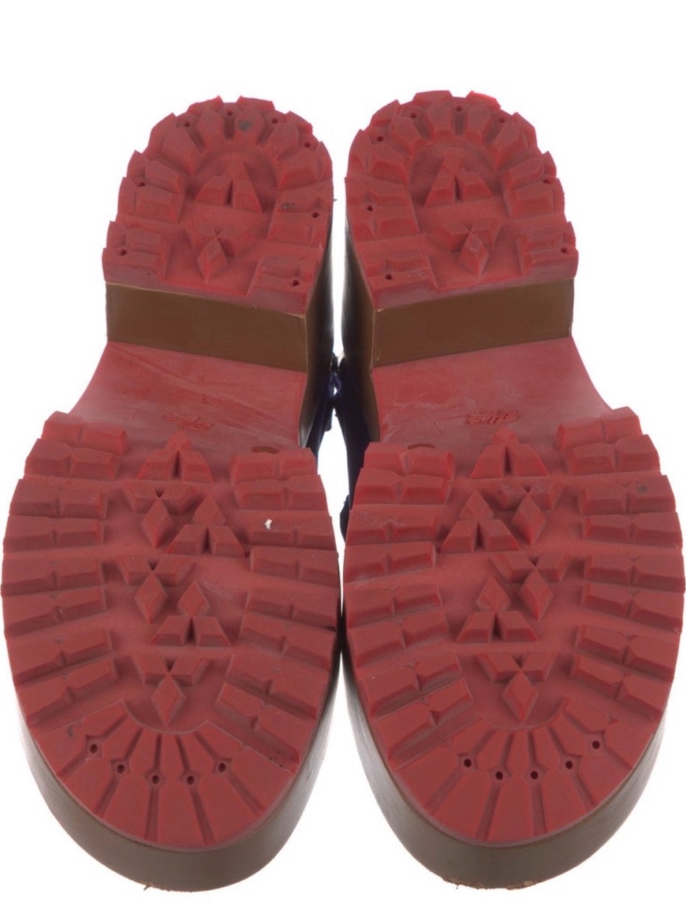Marni Blue and Brown Platform Lug-Sole Sandal with Red Outsole - Picture 4 of 5